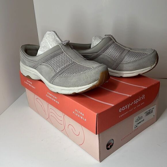 Easy Spirit Shoes - Easy Spirits Argyle Mesh Clogs Light Gray size 5M